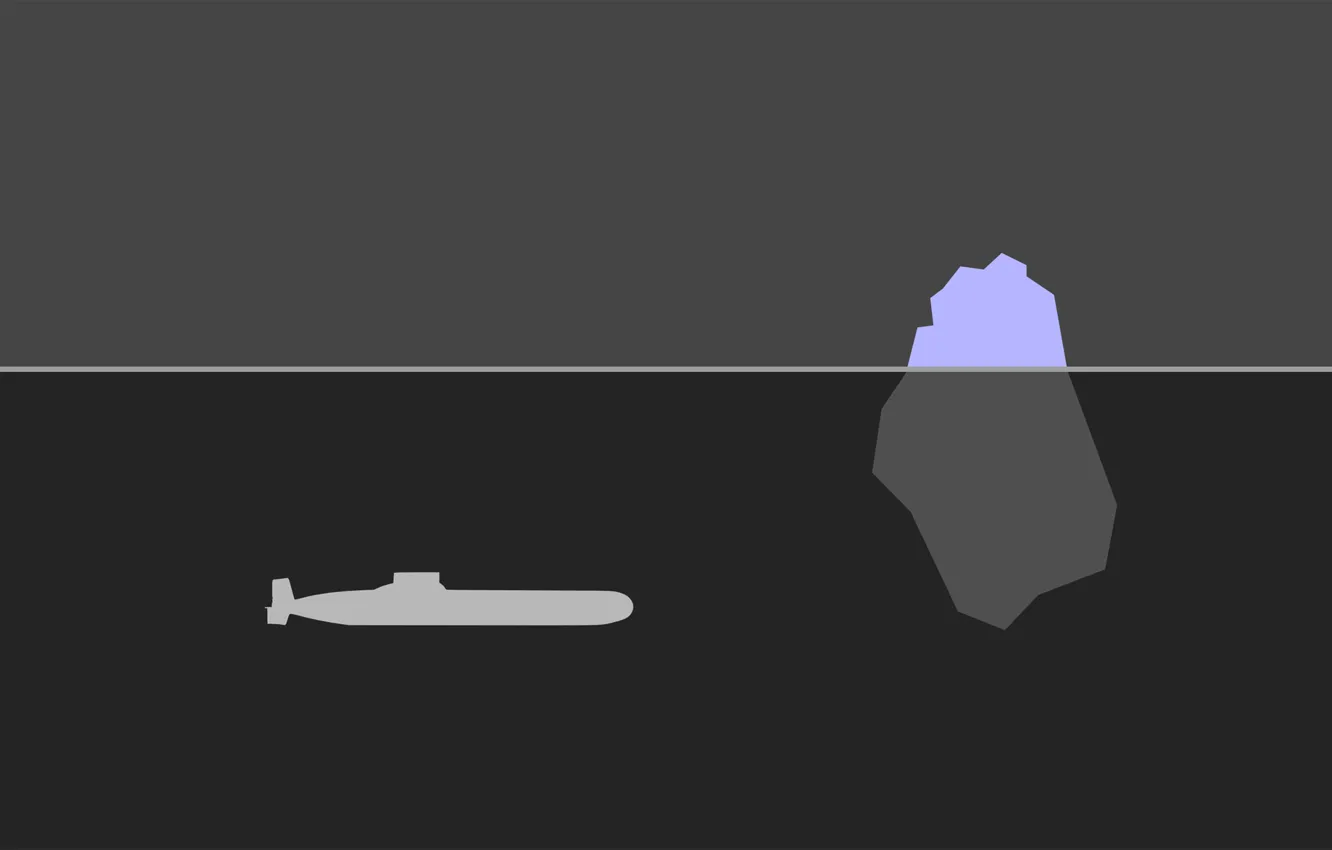 Photo wallpaper iceberg, submarine, submarine