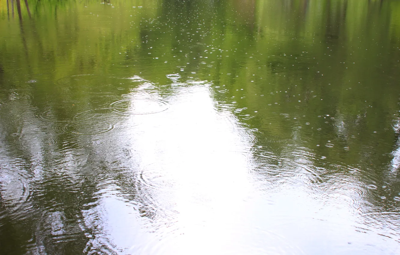 Photo wallpaper wave, water, nature, lake, reflection, rain, spring, Stan