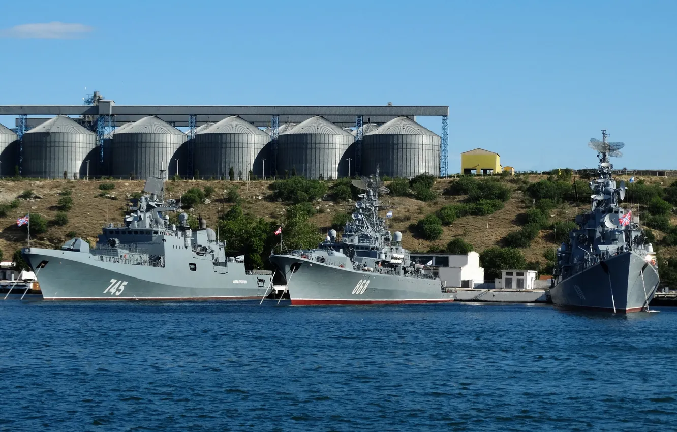 Photo wallpaper Navy, The black sea fleet, Sevastopol, "Admiral Grigorovich", "Clever", "Inquiring", Patrol ships