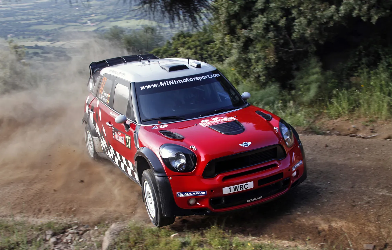 Photo wallpaper Mini, Countryman, dust, turn, Italy, Italy, WRC, Rally