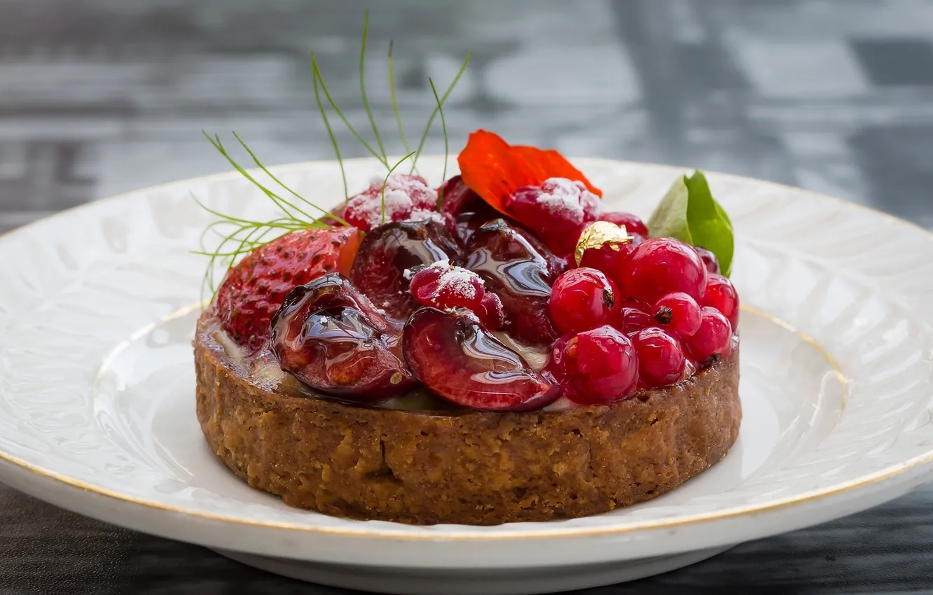 Photo wallpaper berries, cake, dessert, jelly