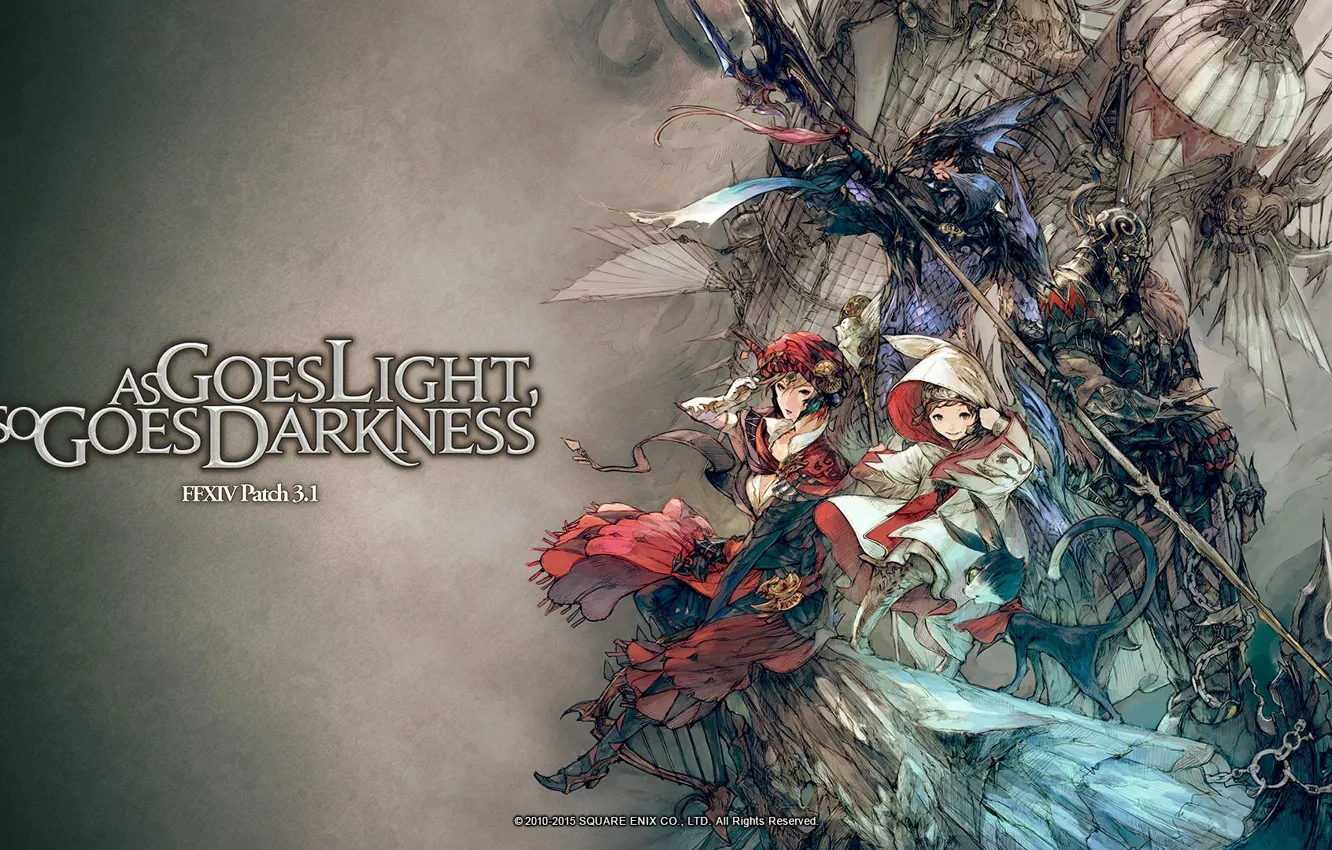 Photo wallpaper game, Final Fantasy, armor, weapon, anime, MMORPG, gir, Final Fantasy XIV