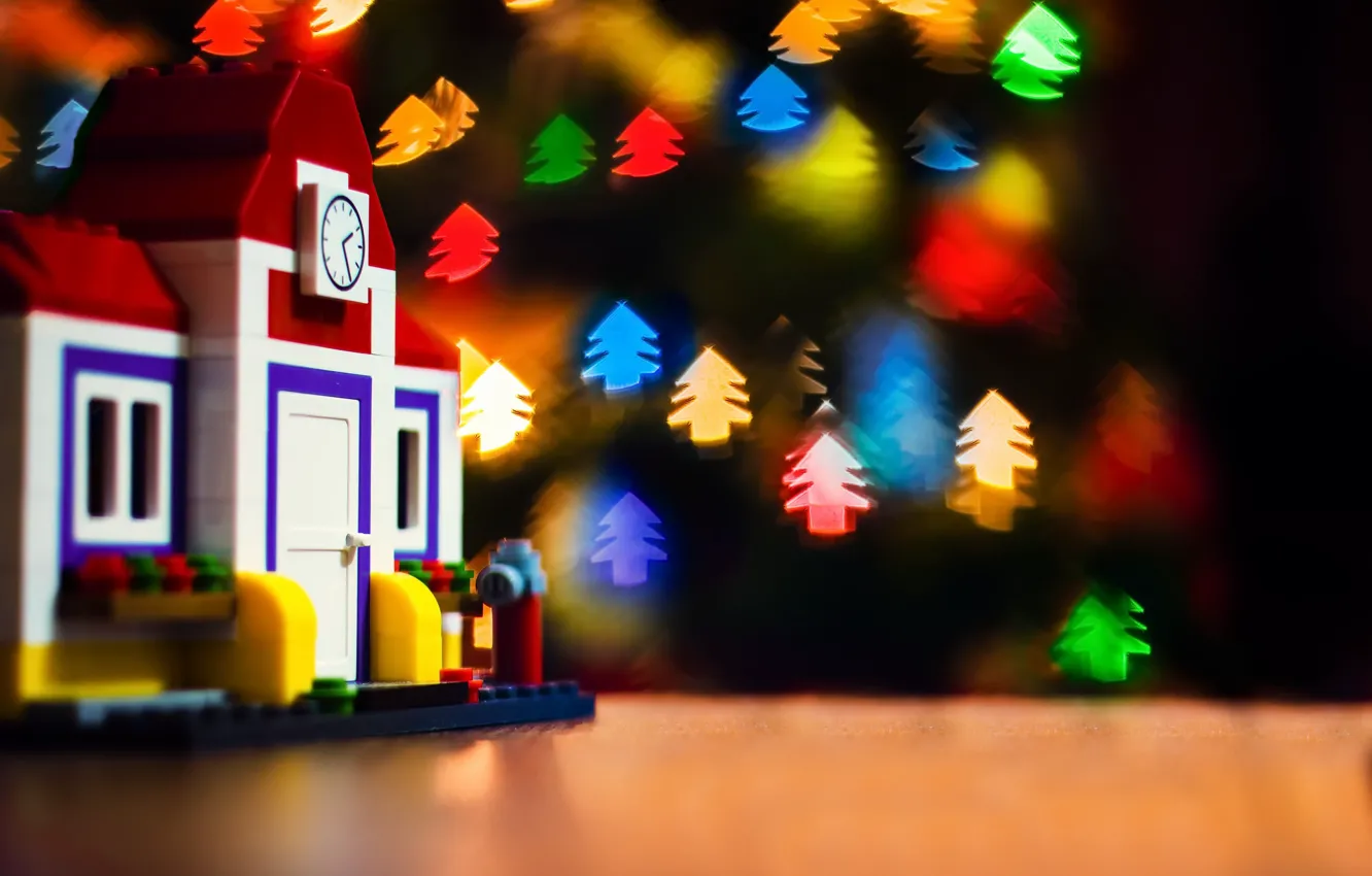 Photo wallpaper lights, holiday, toys