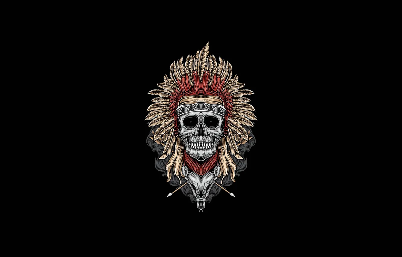 Photo wallpaper style, background, fiction, figure, skull, minimalism, art, sake