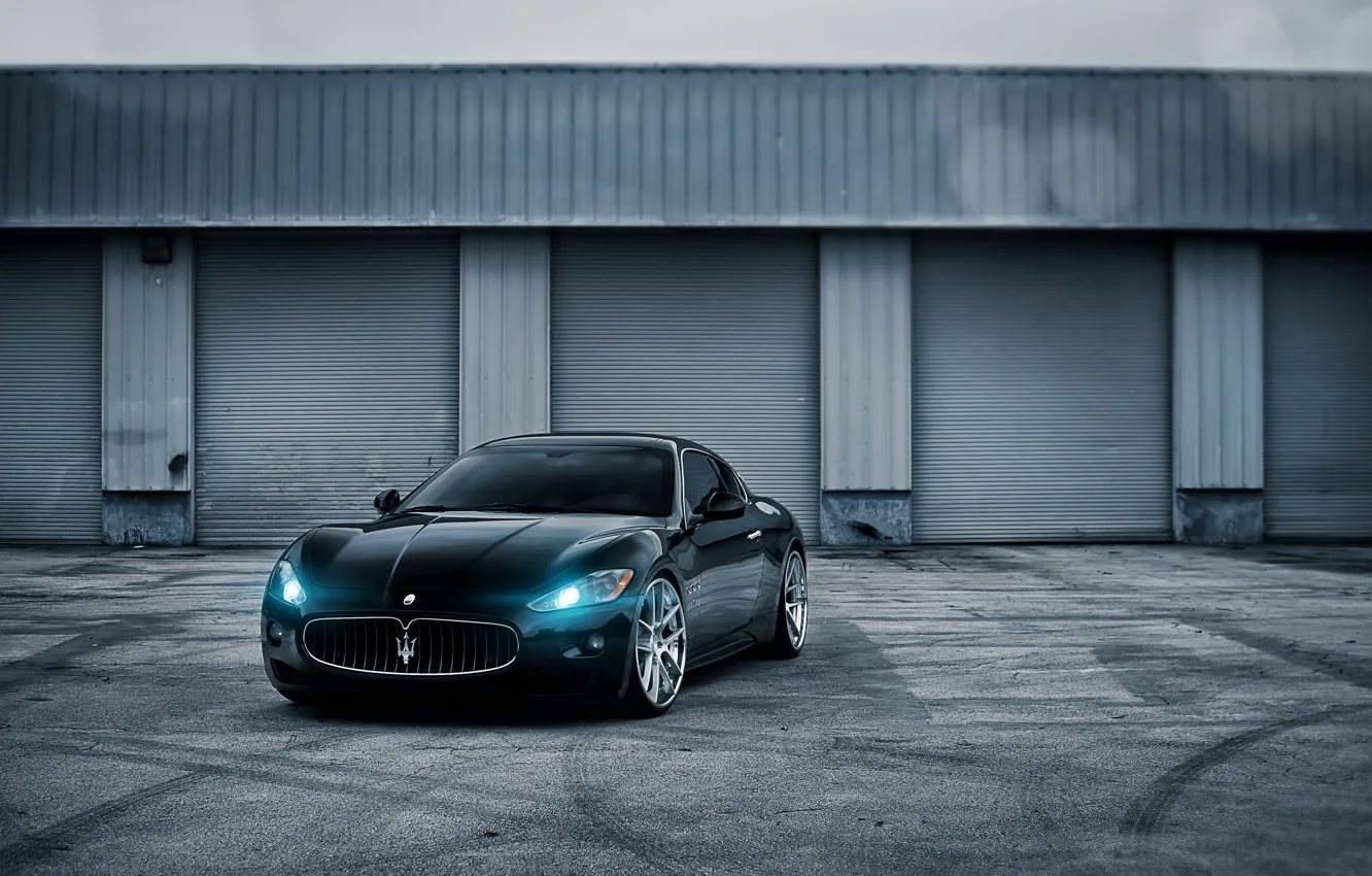 Photo wallpaper black, Maserati, black, GranTurismo, Maserati, Gran Turismo