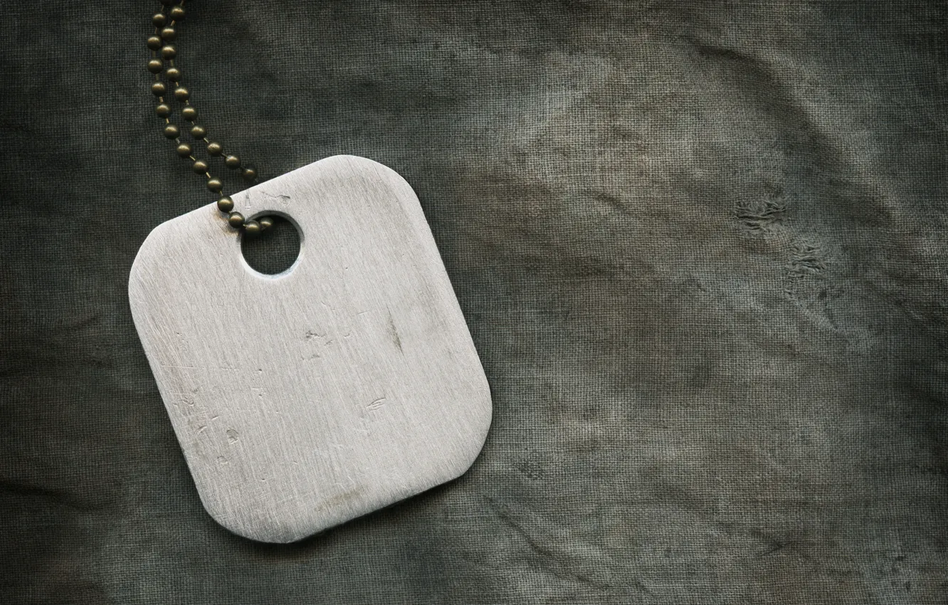 Photo wallpaper minimalism, scratches, badge, chain, military, metal, special forces, wallpaper.