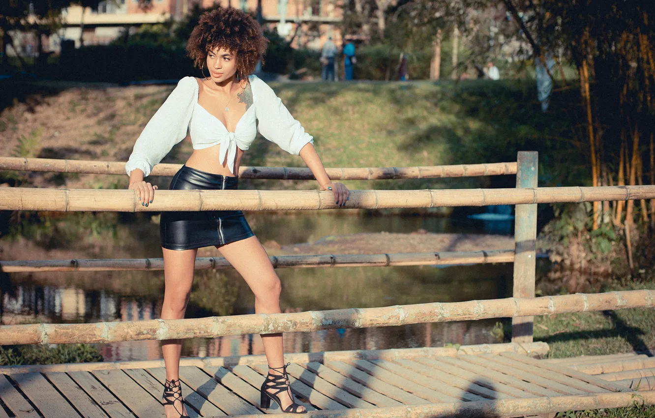 Photo wallpaper girl, hot, fashion, model, Ebony, pose