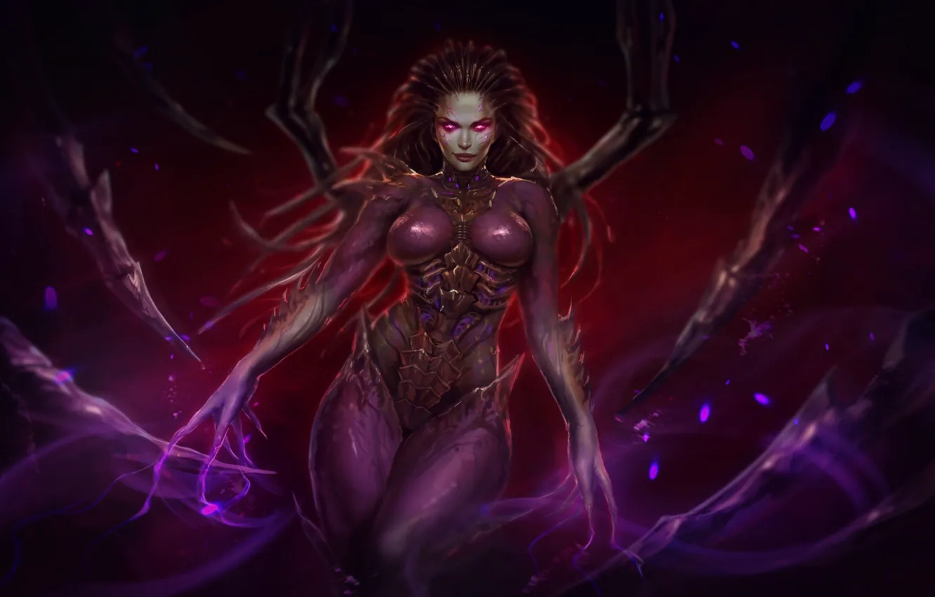 Photo wallpaper starcraft, Blizzard, Kerrigan, Tixnen