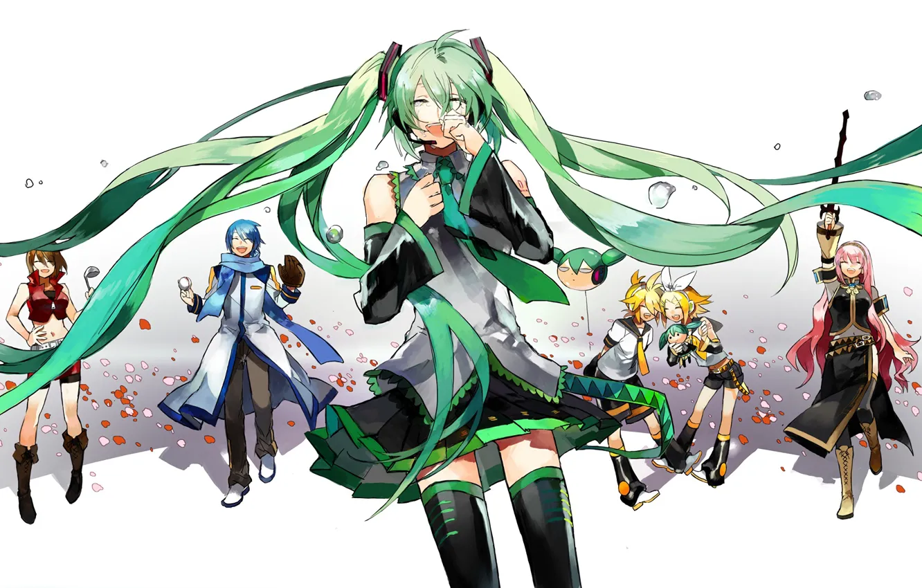Photo wallpaper drops, anime, vocaloid, Vocaloid, a person