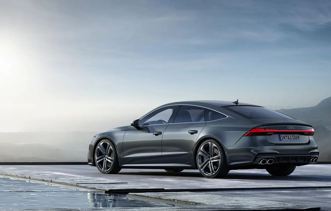 Photo wallpaper Audi, back, side view, Audi A7, 2019, S7 Sportback