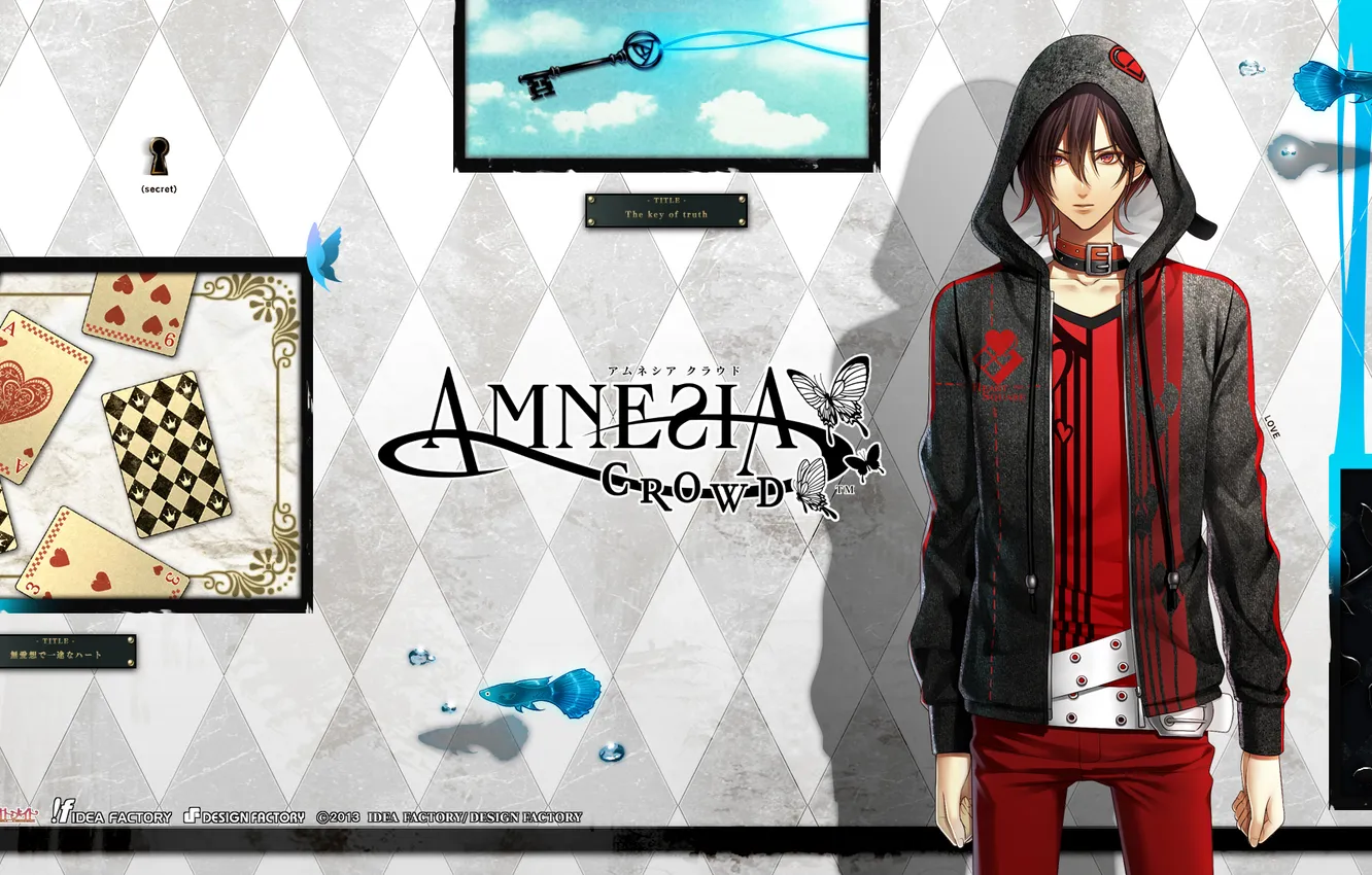 Photo wallpaper fish, wall, the inscription, key, art, guy, amnesia, shin