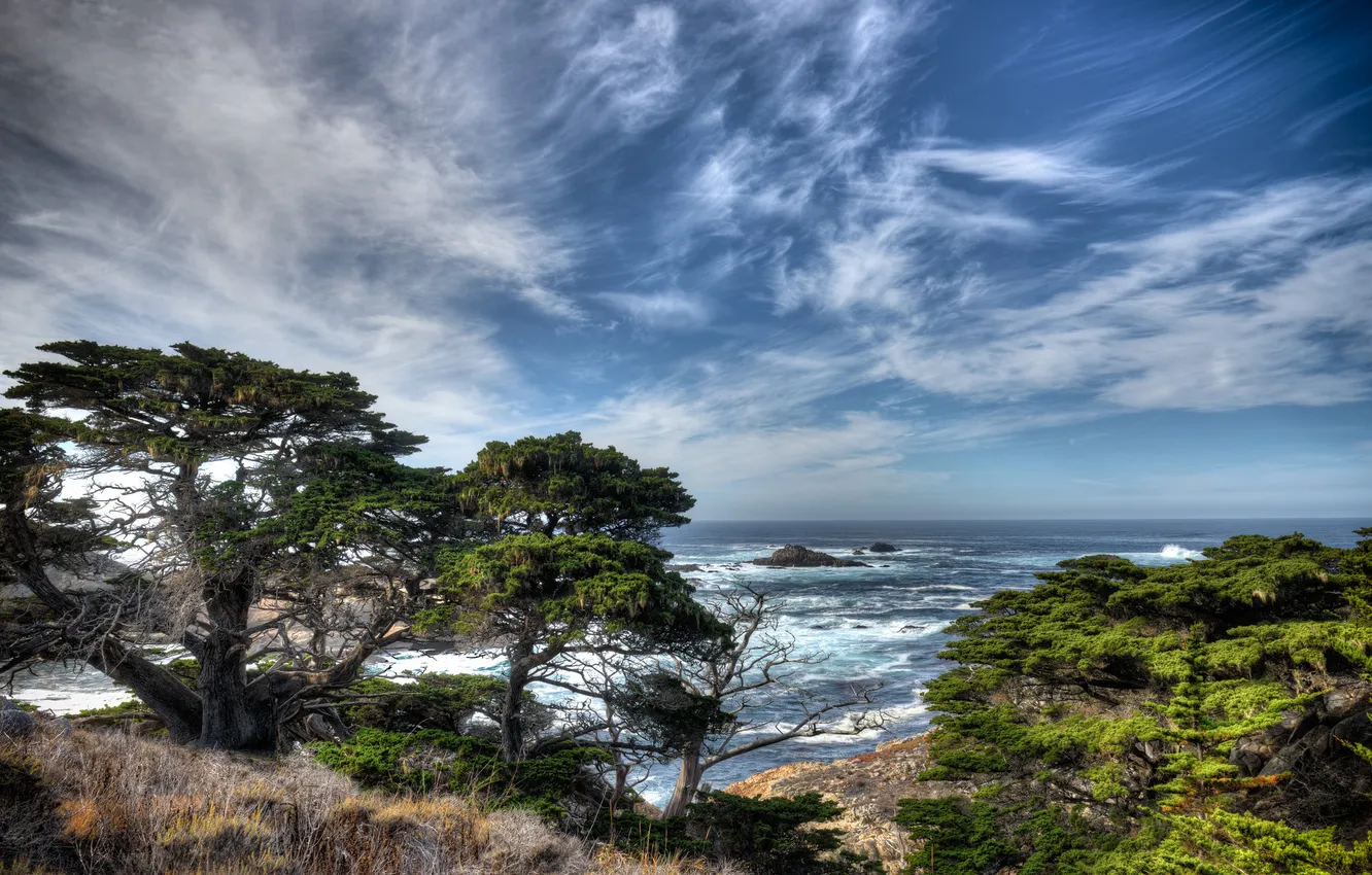 Photo wallpaper sea, landscape, shore