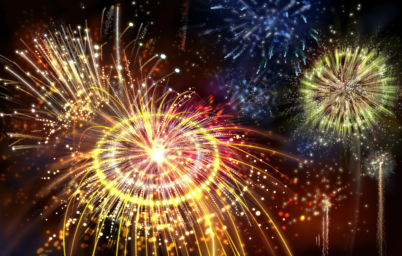 Photo wallpaper lights, glare, holiday, texture, the fireworks