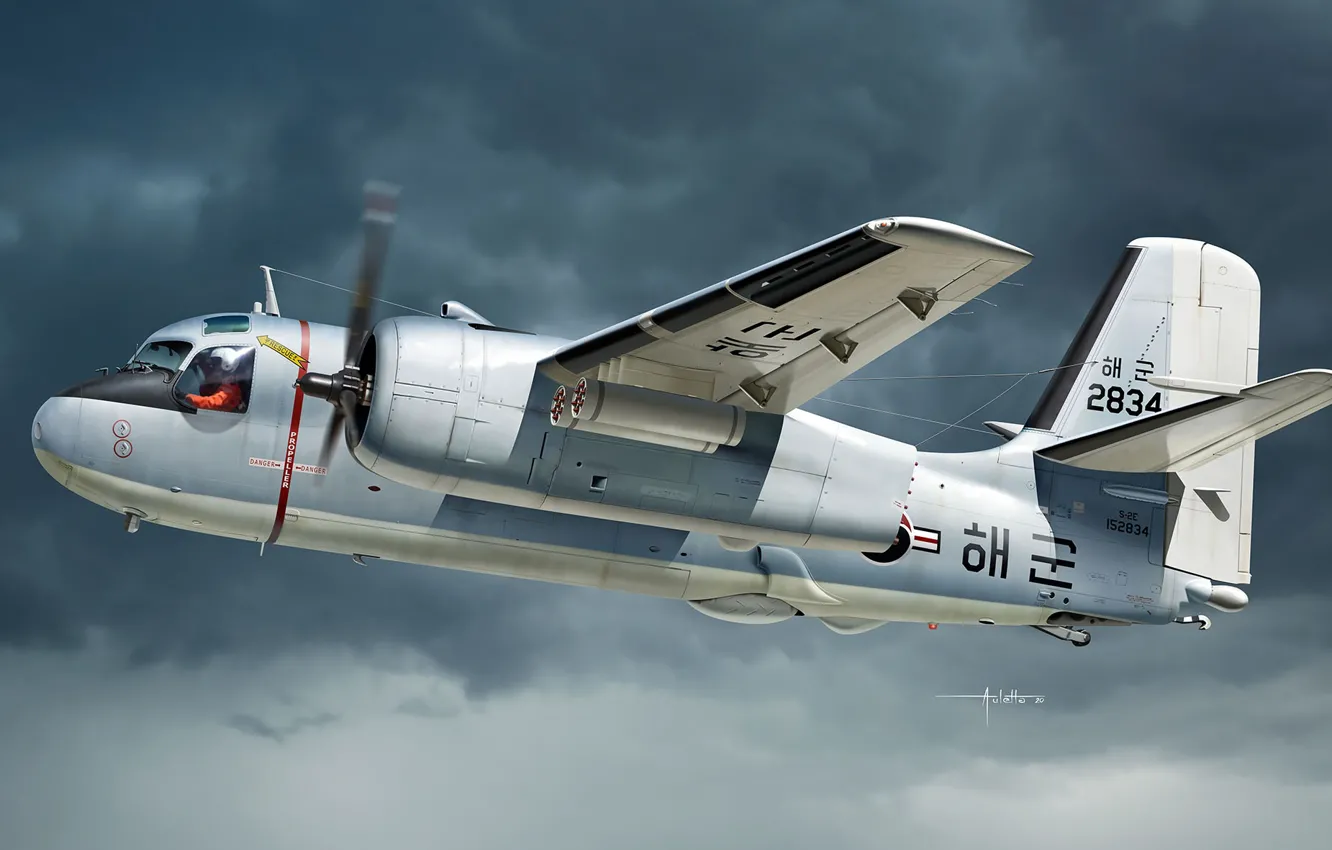 Photo wallpaper medium-range, deck tactical transport aircraft, Grumman C-2 Greyhound