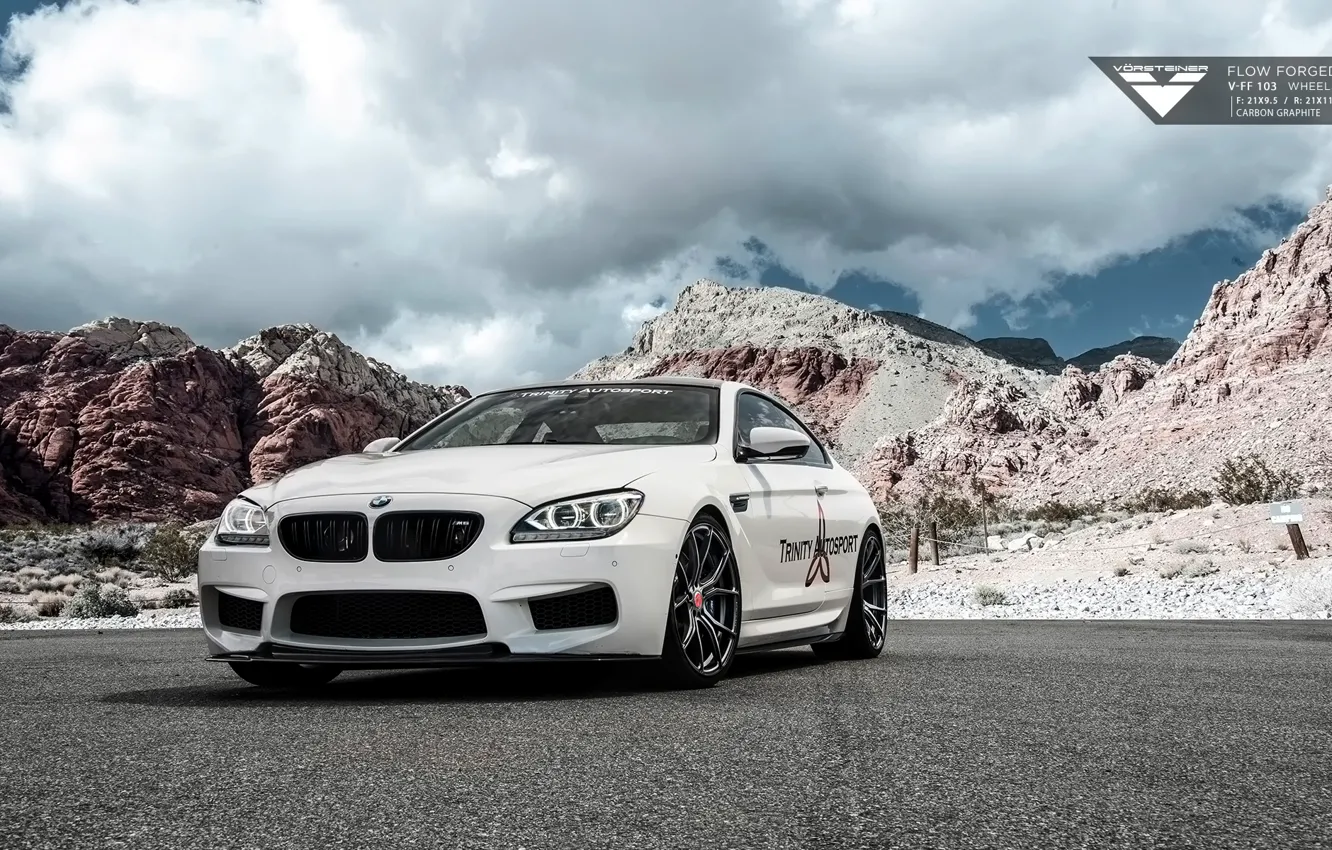 Photo wallpaper BMW, Vorsteiner, Style, White, Tuning, Aero, BMW M6, 2015