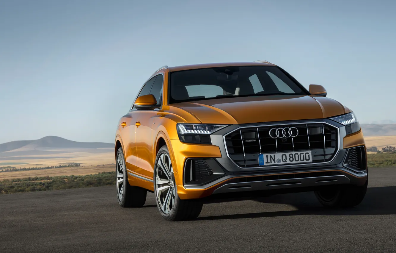 Photo wallpaper front view, 50 TDI, 2018, Audi Q8, crossover, S-Line, quattro