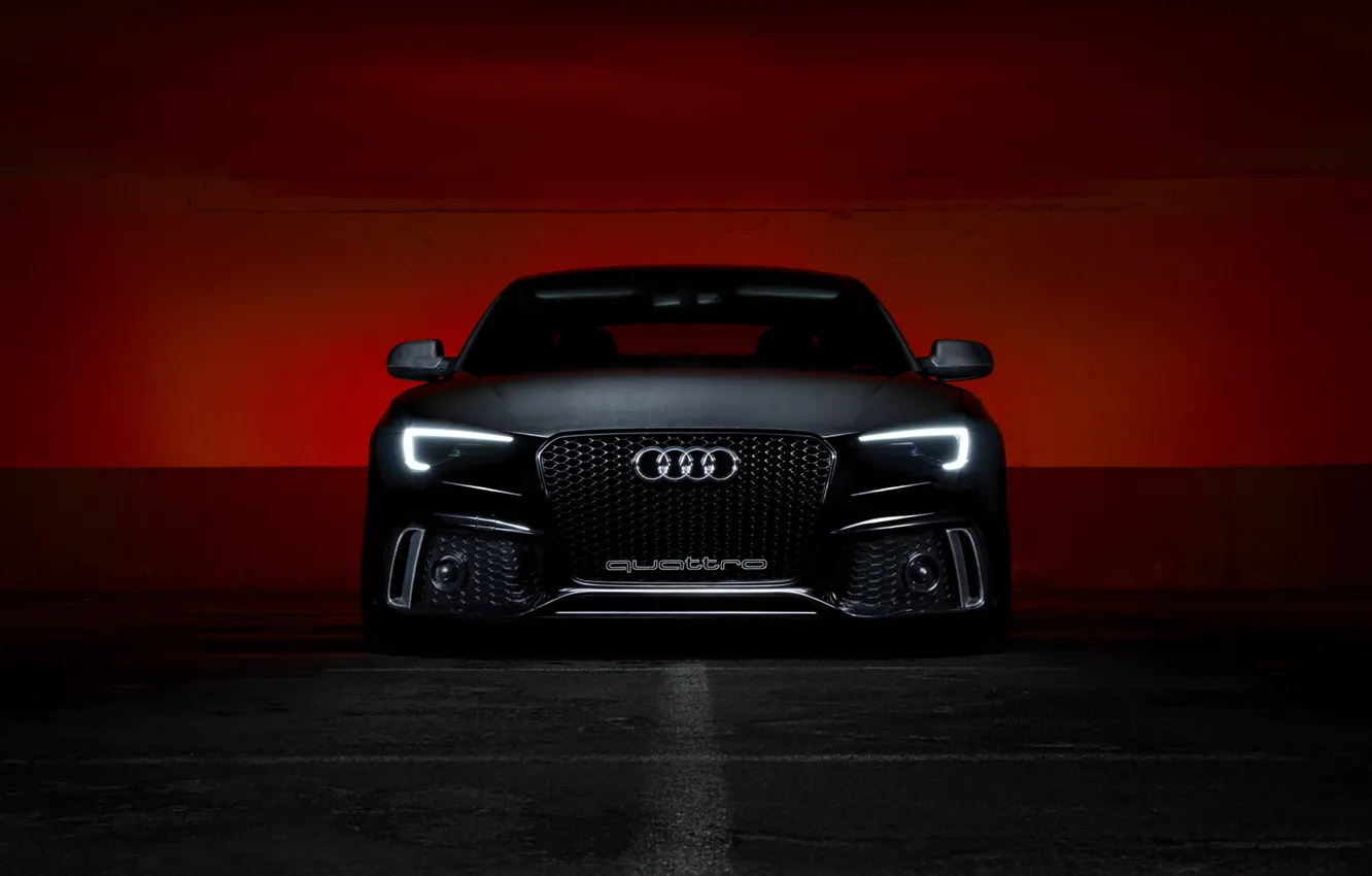 Photo wallpaper background, Audi, lights, quattro, the front