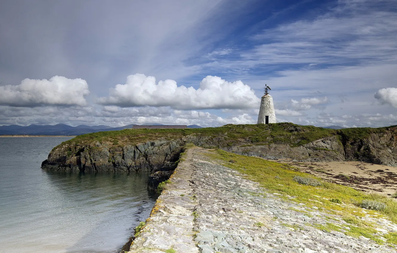 Photo wallpaper sea, landscape, shore, lighthouse
