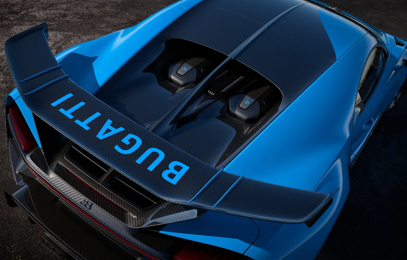 Photo wallpaper Bugatti, spoiler, hypercar, Chiron, 2020, Pur Sport