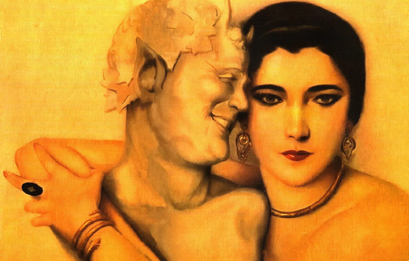 Photo wallpaper girl, ring, sculpture, the pinup, earrings