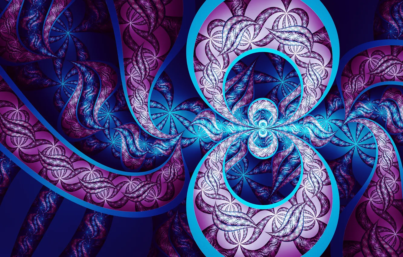 Photo wallpaper purple, line, blue, lights, blue, paint, fractal, pink