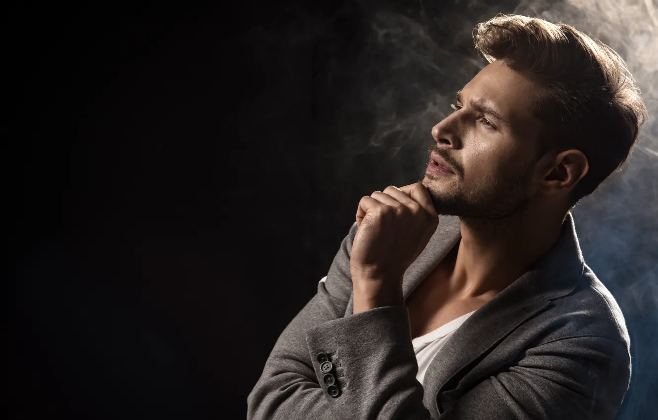 Photo wallpaper look, face, model, profile, male, guy