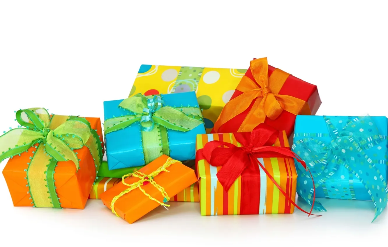 Photo wallpaper gift, Wallpaper, new year, Christmas, tape, bow, packaging