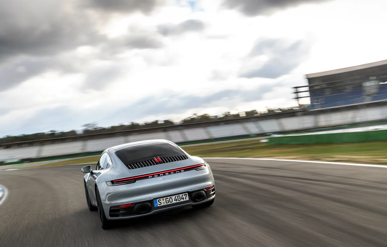 Photo wallpaper movement, coupe, track, 911, Porsche, Carrera 4S, 992, 2019