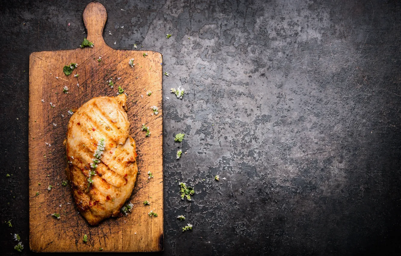 Photo wallpaper table, chicken, cooked