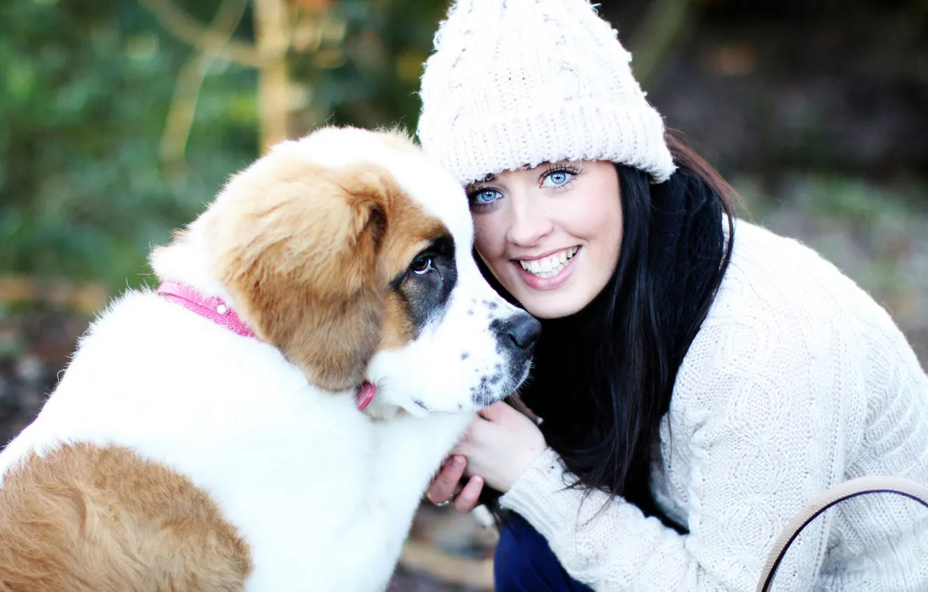 Photo wallpaper look, girl, nature, pose, smile, each, mood, hat