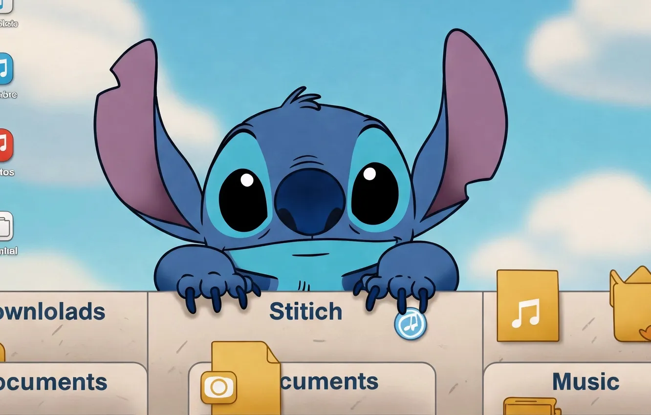 Photo wallpaper eyes, alien, ears, alien, characters, Stitch, bookmark, fantasy art