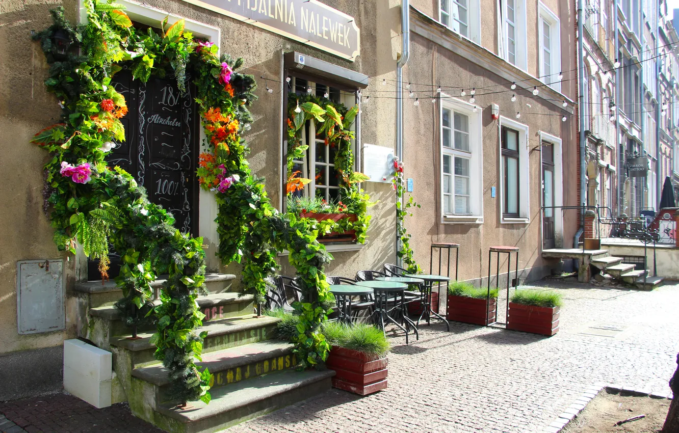 Photo wallpaper street, building, Gdansk