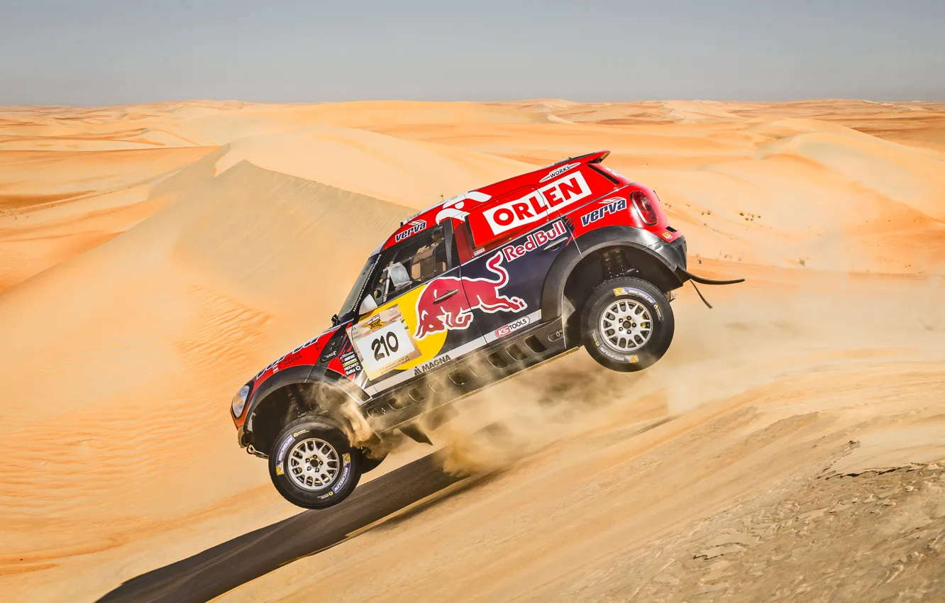 Photo wallpaper Sand, Red, Mini, Mountains, Dust, Sport, Speed, Race