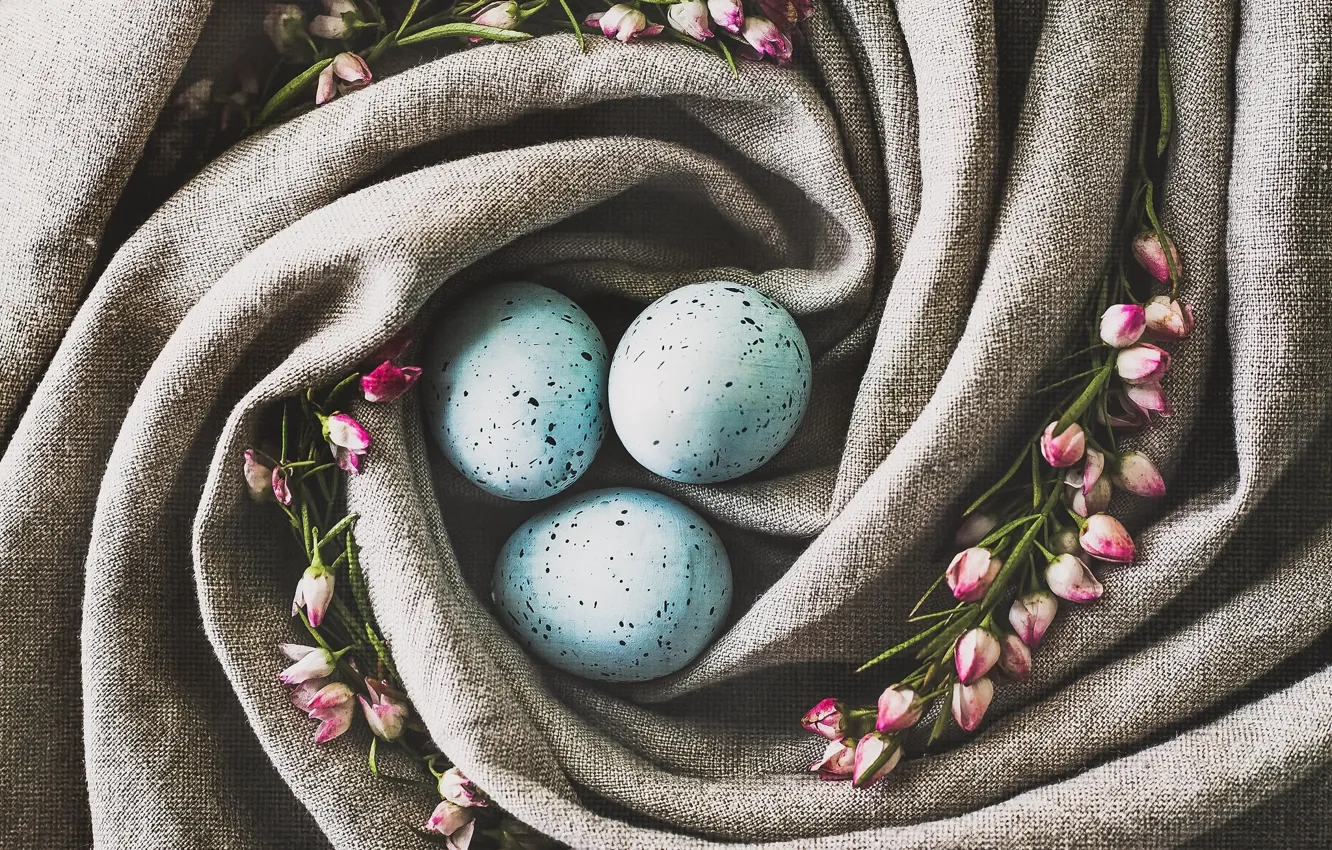 Photo wallpaper flowers, eggs, socket