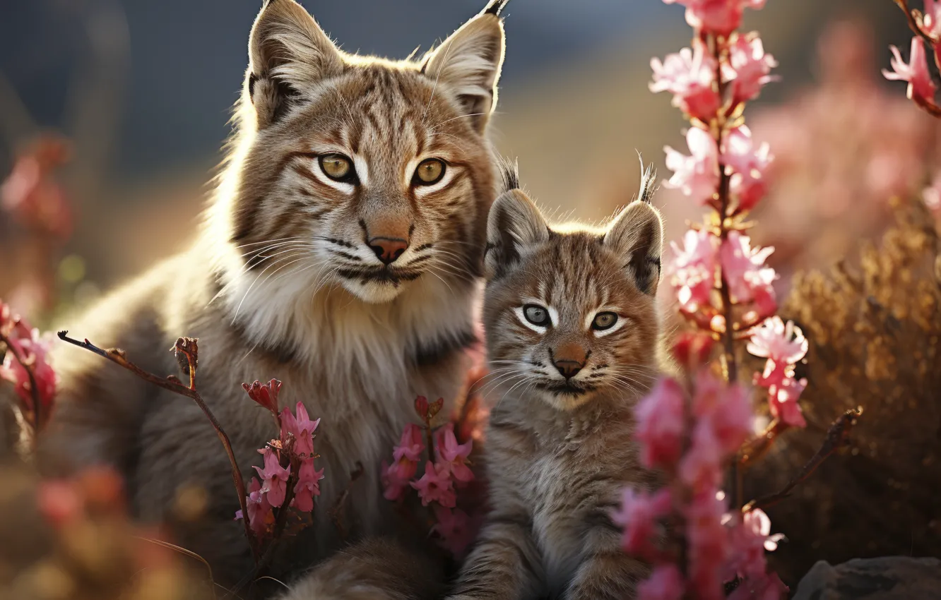 Photo wallpaper summer, look, light, flowers, nature, portrait, baby, pink