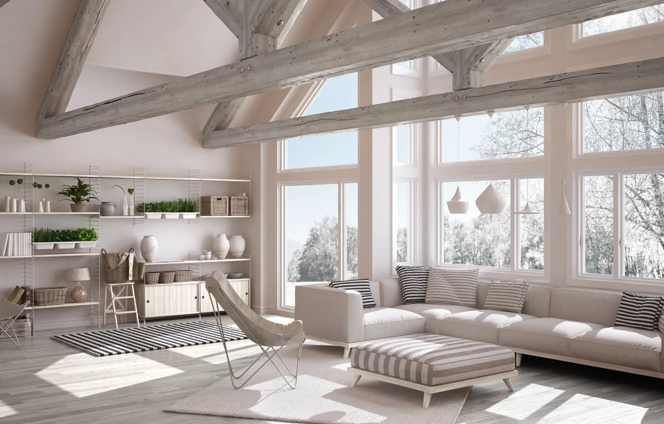 Photo wallpaper design, room, interior, sofa, living room