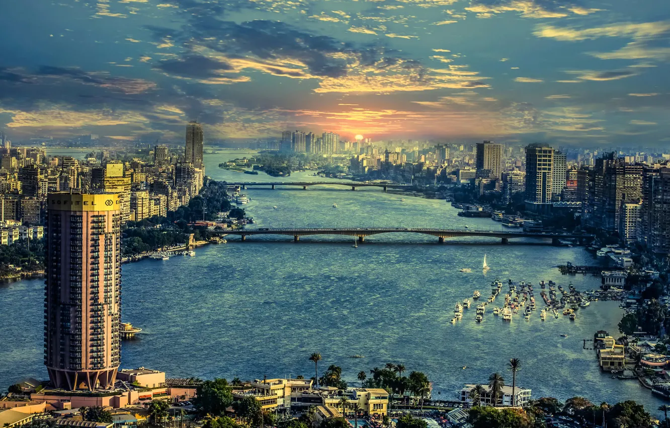 Photo wallpaper river, Egypt, Neil, Cairo