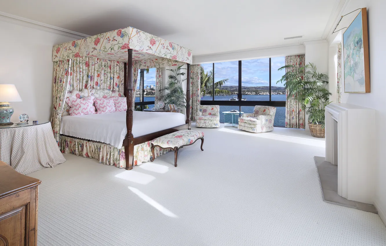 Photo wallpaper room, bed, picture, window, the hotel