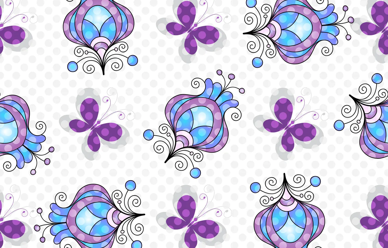 Photo wallpaper flowers, texture, white background, pattern, spring, floral, seamless