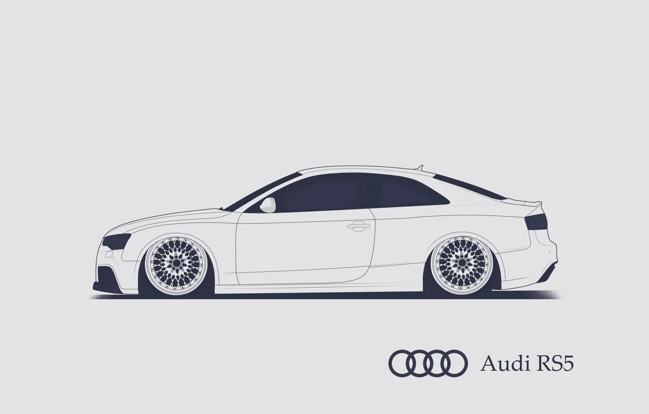 Photo wallpaper Audi, RS5, Minimalistic, SrCky Design