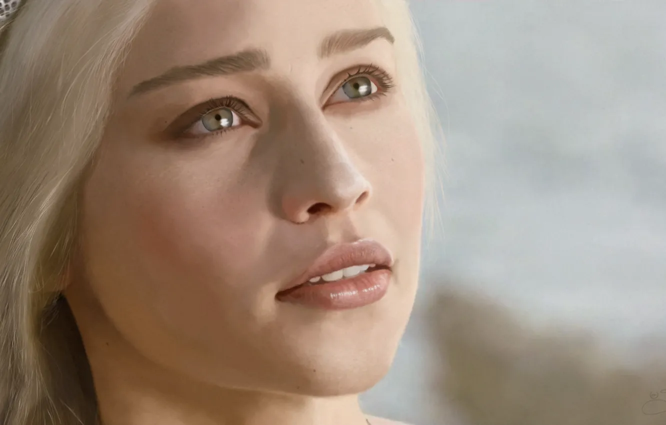 Photo wallpaper look, face, Game of Thrones, Emilia Clarke, Daenerys Targaryen, Emilia Clarke