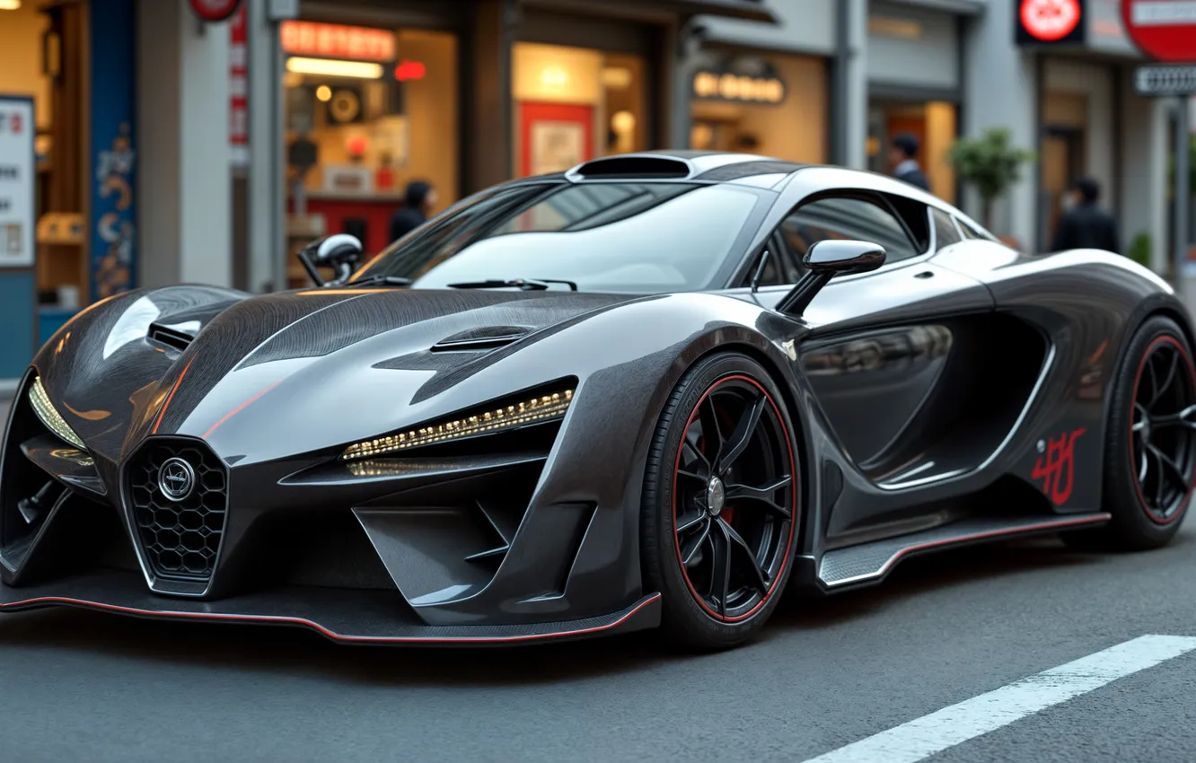 Photo wallpaper sports car, Japanese, digital art, japanese, futuristic, sports car, digital art, sports car