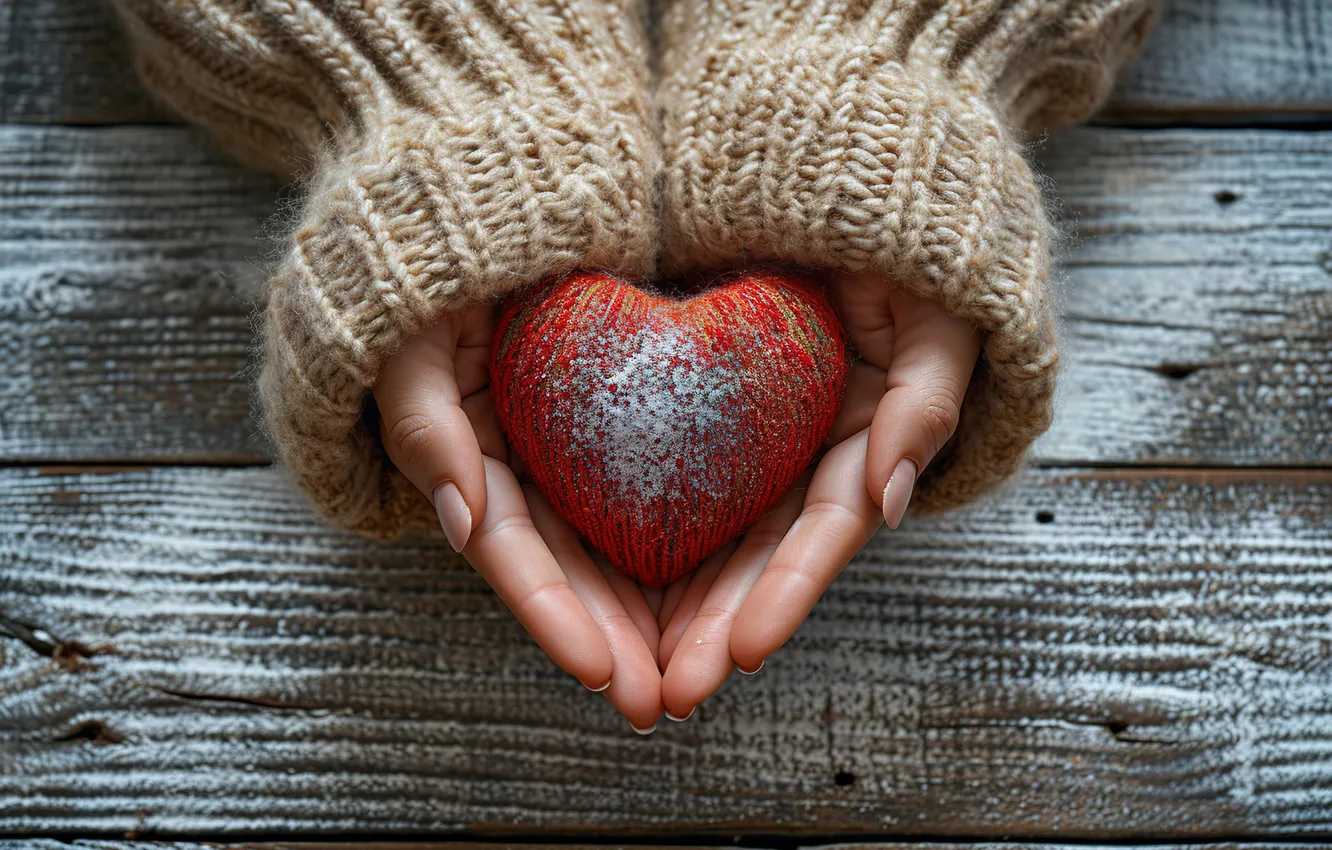 Photo wallpaper love, romance, heart, hands, love, Valentine's day, heart, romantic