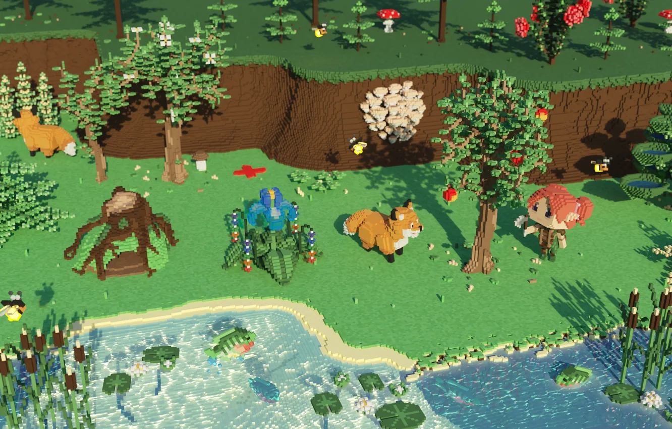 Photo wallpaper game, magic, fox, multiplayer, Survival, Indie, The Faraway Land, FireTail