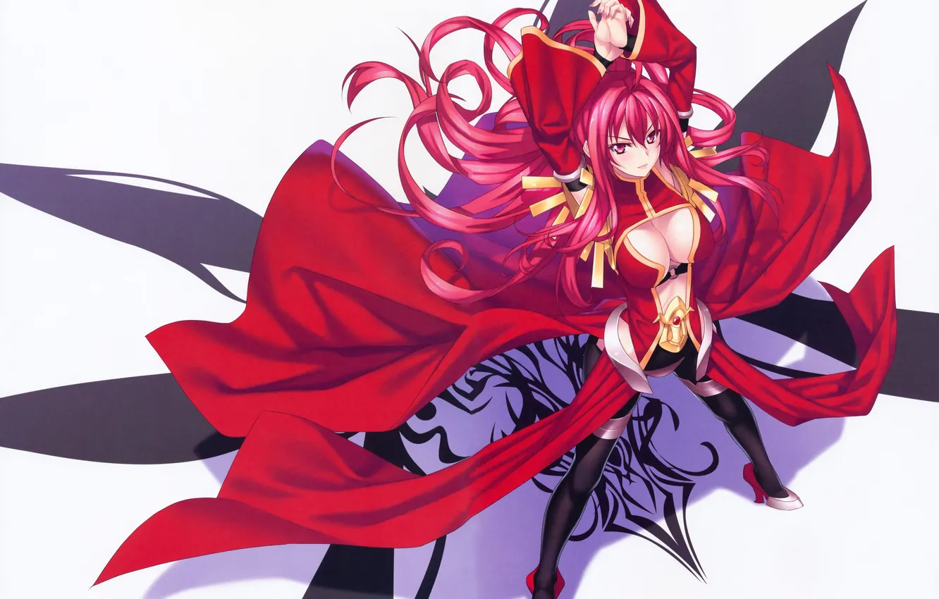 Photo wallpaper chest, look, girl, pose, dress, white background, pentagram, art