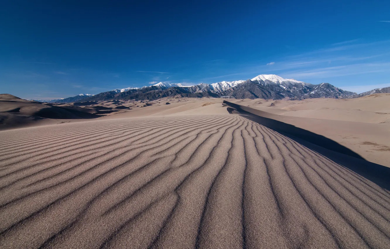 Photo wallpaper desert, mountain, sand, dune