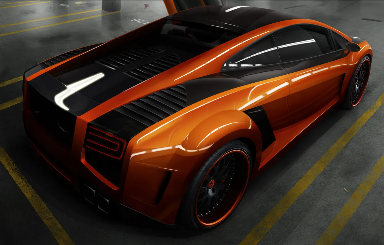 Photo wallpaper Lamborghini, Gallardo, orange