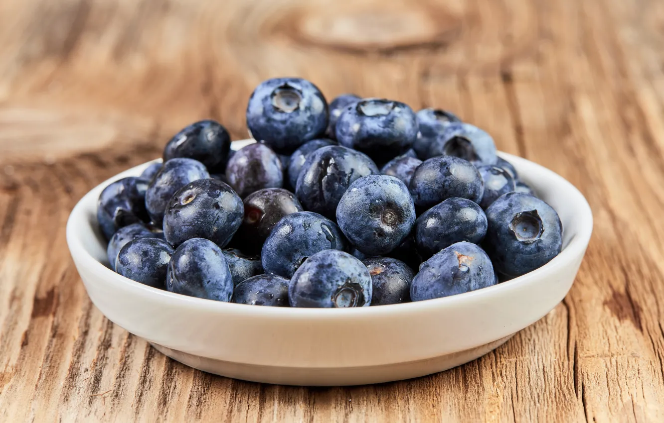 Photo wallpaper berries, blueberries, fresh, wood, blueberry, blueberries, berries