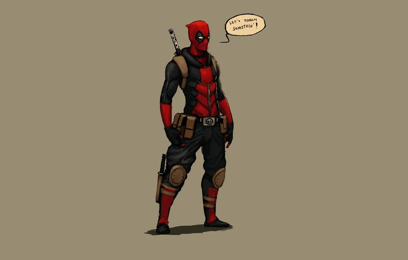 Photo wallpaper minimalism, art, Deadpool, Marvel, comic, Marvel, comix, Deadpool