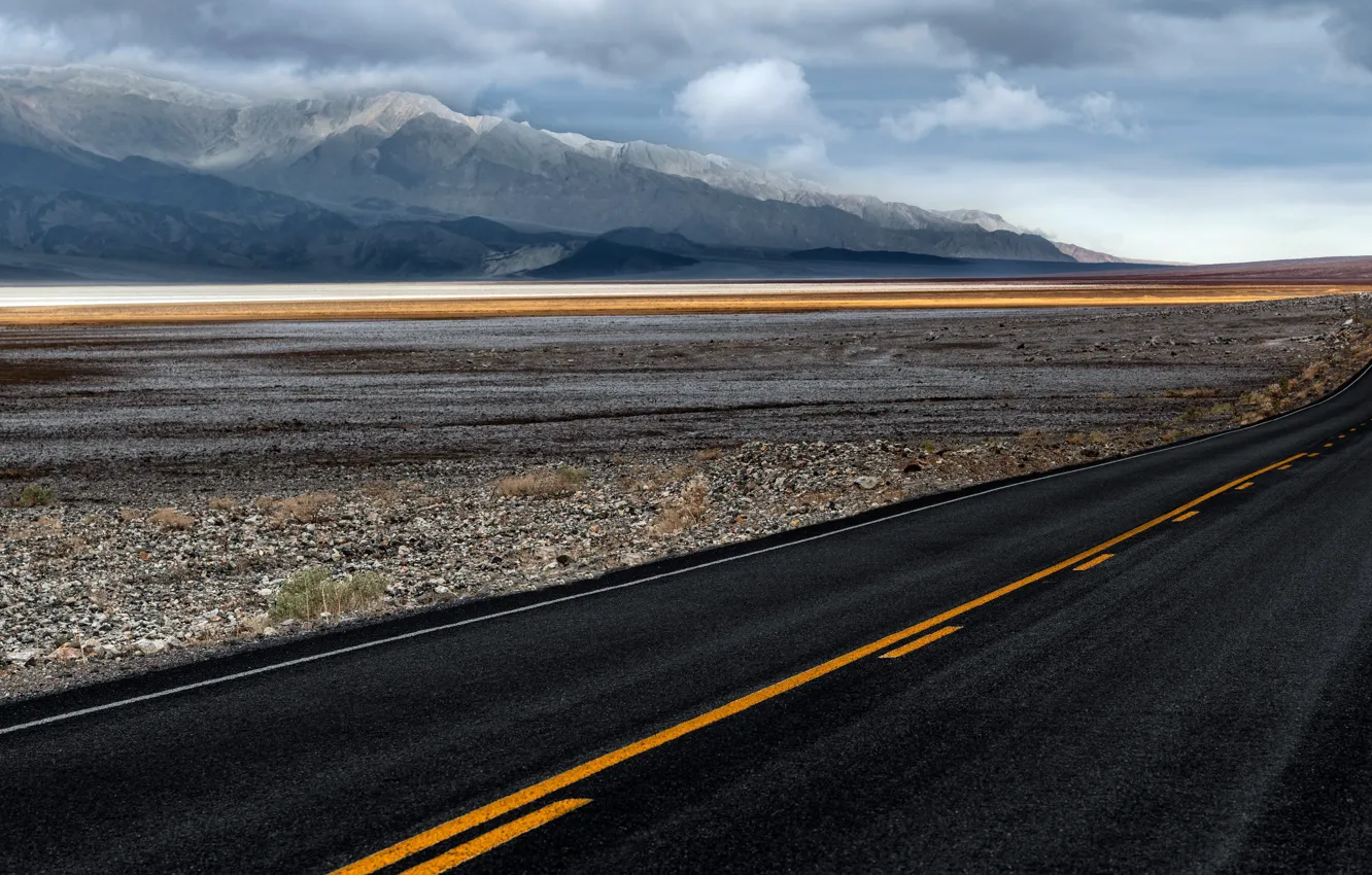 Photo wallpaper road, field, the sky